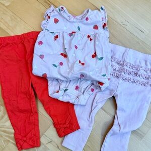 2-pack Pull-on pants with matching ruffle bodysuit (Carter’s)